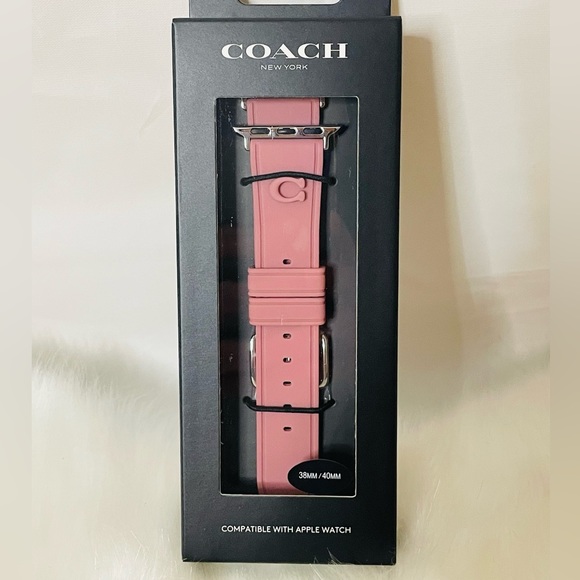 SOLD New in-box Coach Apple watch Pink Silicon strap 38mm and 40mm - Picture 2 of 7